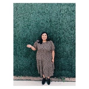 Ava & Viv floral print knit tiered dress